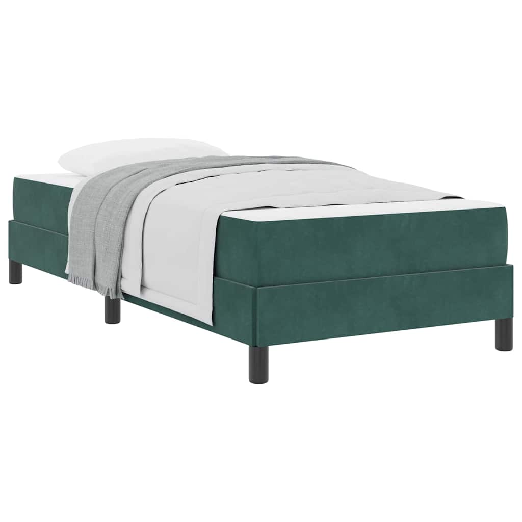 vidaXL Κρεβάτι box spring με στρώμα Σκούρο Πράσινο 80 x 200 cm Βελούδο
