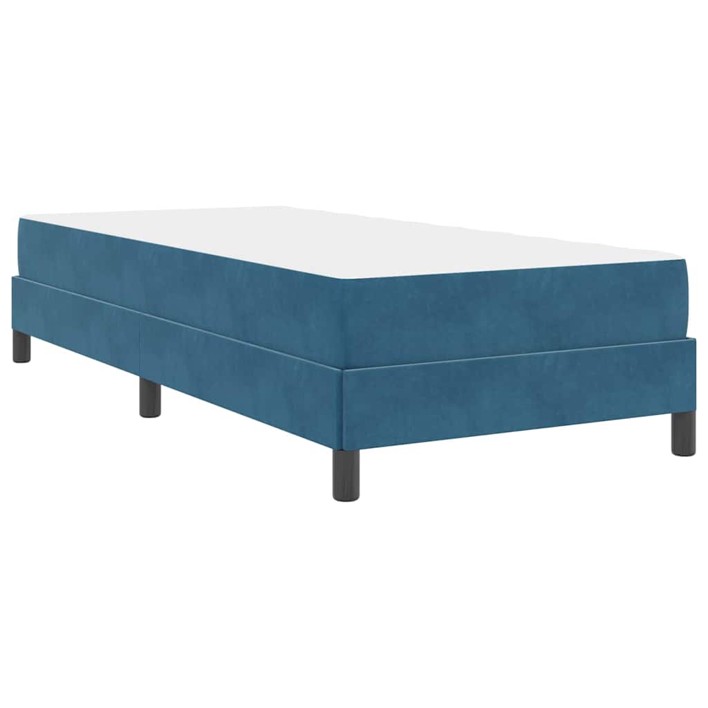vidaXL Κρεβάτι box spring με στρώμα Σκούρο Μπλε 80 x 200 cm Βελούδο