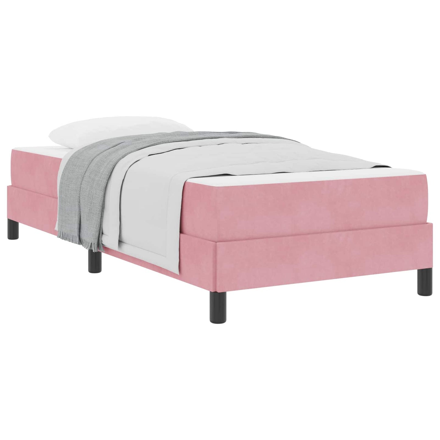 vidaXL Κρεβάτι box spring με στρώμα με στρώμα Ροζ 80 x 200 cm Βελούδο