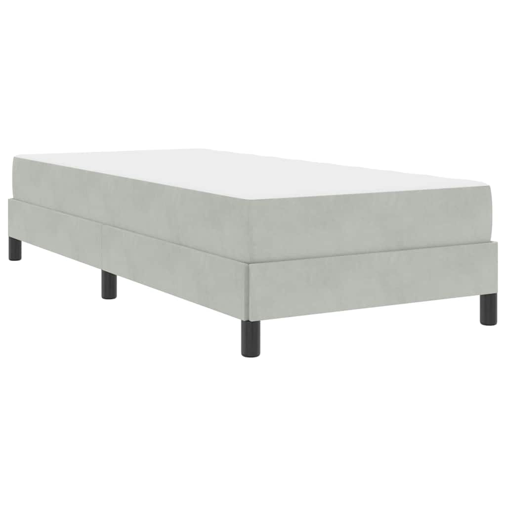 vidaXL Κρεβάτι box spring με στρώμα Ανοιχτό γκρι 90 x 190 cm Βελούδο