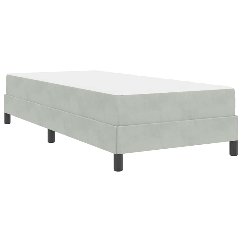 vidaXL Κρεβάτι box spring με στρώμα Ανοιχτό γκρι 90 x 190 cm Βελούδο