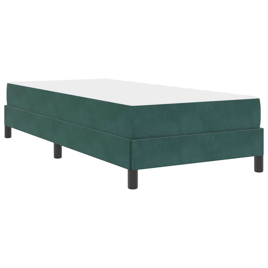 vidaXL Κρεβάτι box spring με στρώμα Σκούρο Πράσινο 90 x 190 cm Βελούδο