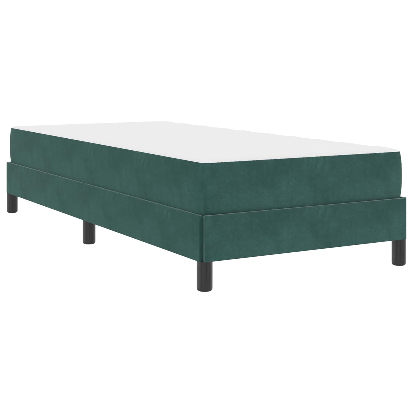 vidaXL Κρεβάτι box spring με στρώμα Σκούρο Πράσινο 90 x 190 cm Βελούδο