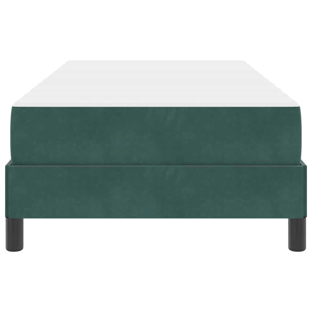 vidaXL Κρεβάτι box spring με στρώμα Σκούρο Πράσινο 90 x 190 cm Βελούδο