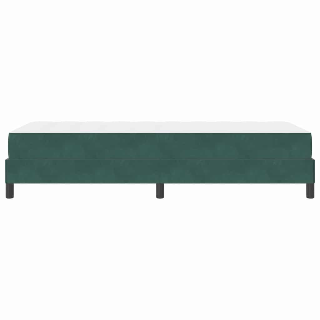 vidaXL Κρεβάτι box spring με στρώμα Σκούρο Πράσινο 90 x 190 cm Βελούδο