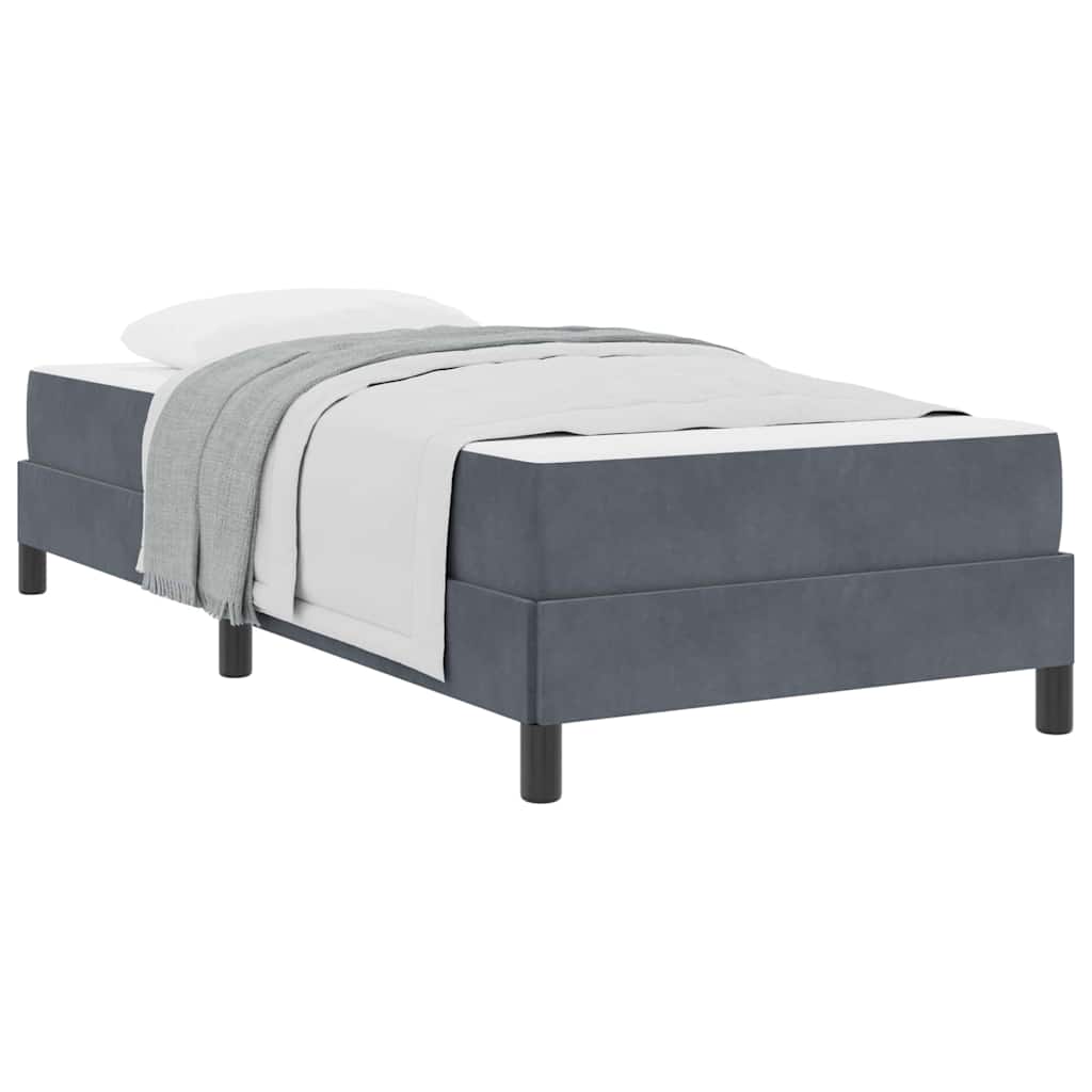 vidaXL Κρεβάτι box spring με στρώμα Σκούρο Γκρι 90 x 200 cm Βελούδο