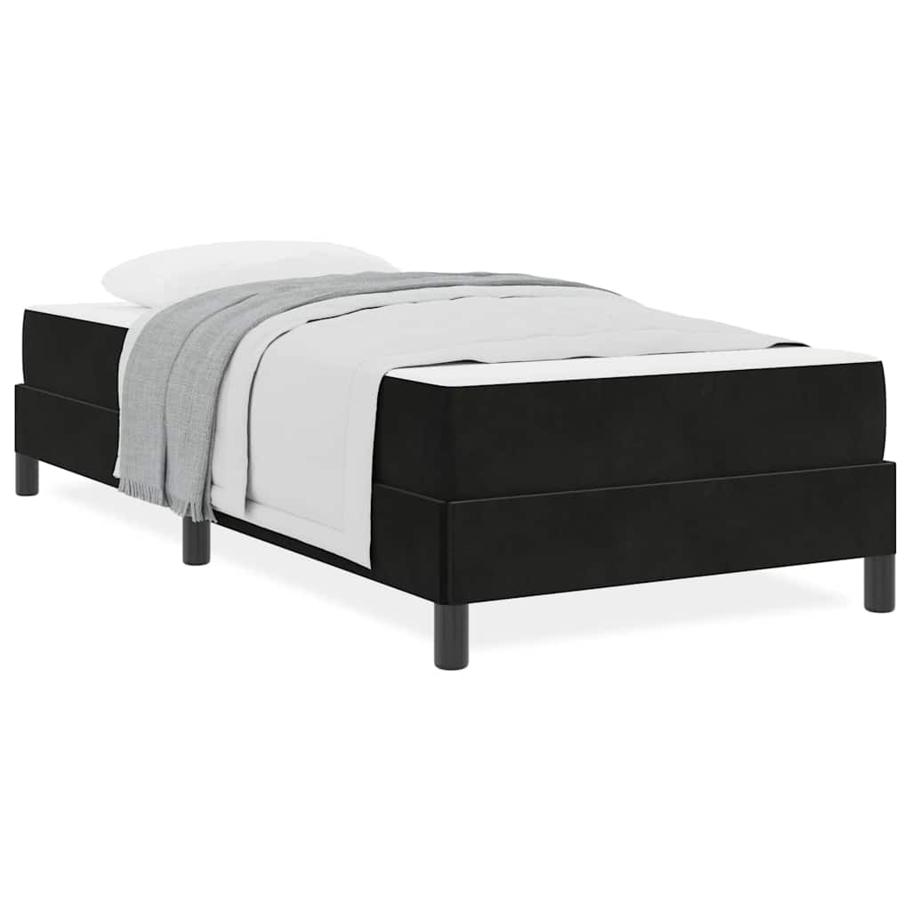 vidaXL Κρεβάτι box spring με στρώμα Μαύρο 90 x 200 cm Βελούδο