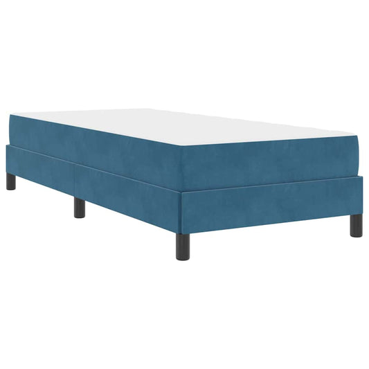 vidaXL Κρεβάτι box spring με στρώμα Σκούρο Μπλε 90 x 200 cm Βελούδο