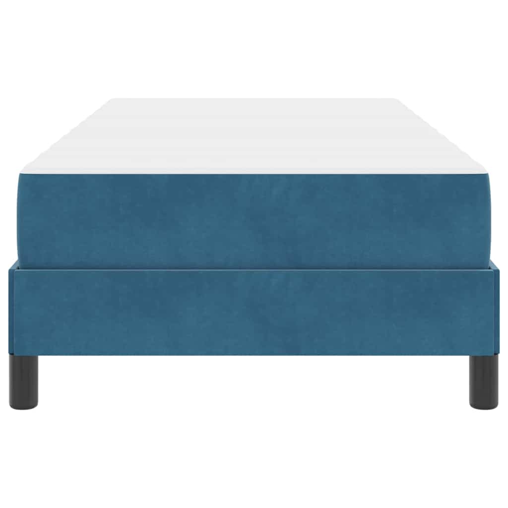 vidaXL Κρεβάτι box spring με στρώμα Σκούρο Μπλε 90 x 200 cm Βελούδο