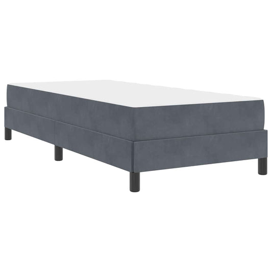 vidaXL Κρεβάτι box spring με στρώμα Σκούρο Γκρι 100 x 200 cm Βελούδο