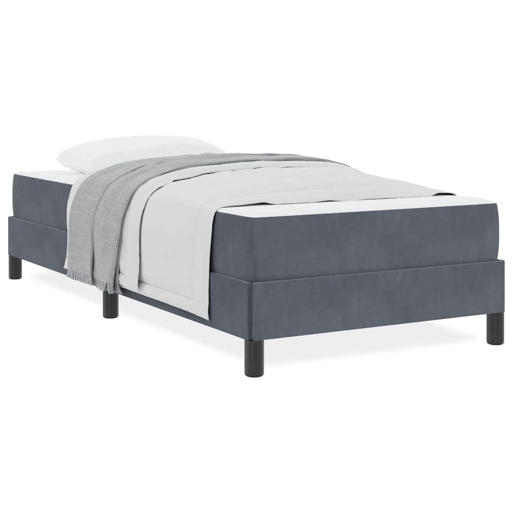 vidaXL Κρεβάτι box spring με στρώμα Σκούρο Γκρι 100 x 200 cm Βελούδο