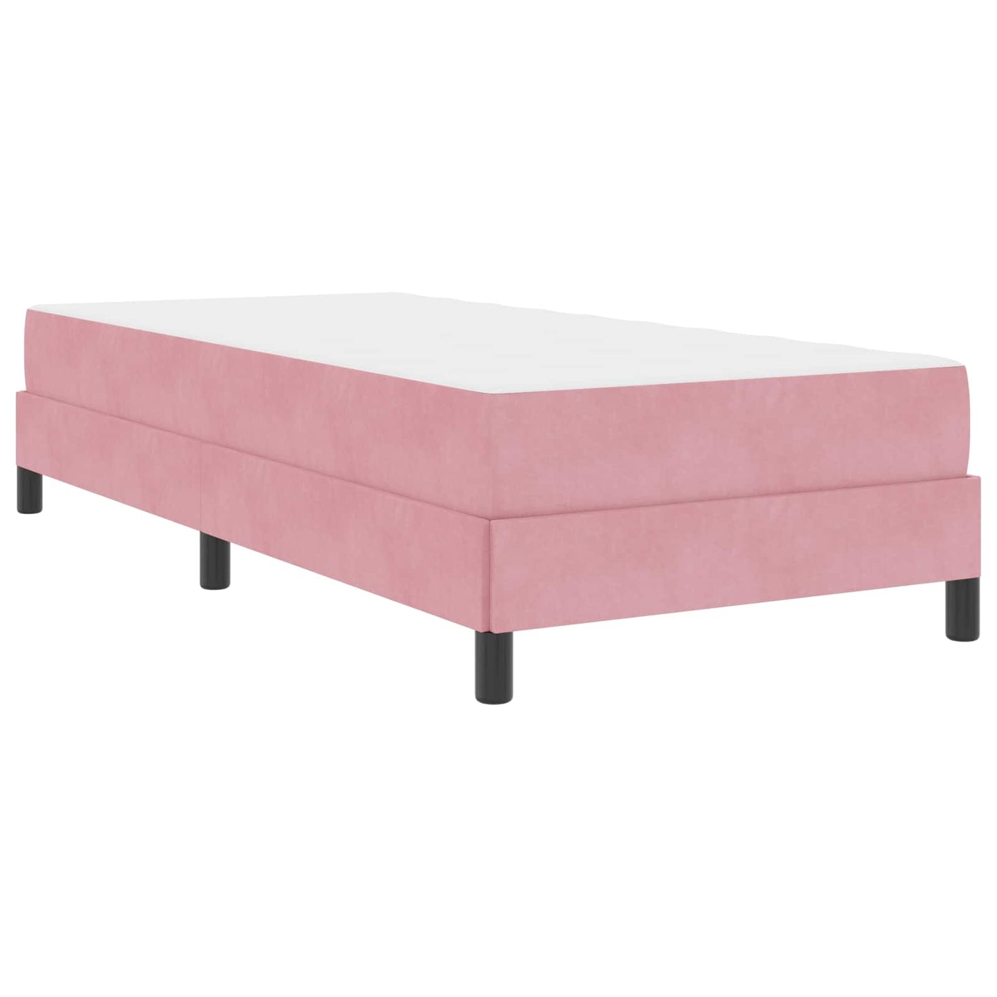 vidaXL Κρεβάτι box spring με στρώμα με στρώμα Ροζ 100 x 200 cm Βελούδο