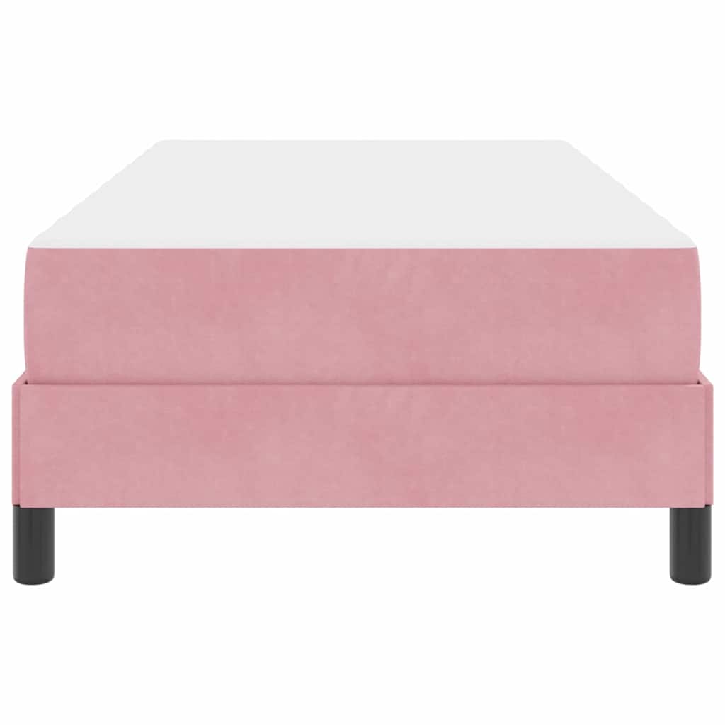 vidaXL Κρεβάτι box spring με στρώμα με στρώμα Ροζ 100 x 200 cm Βελούδο
