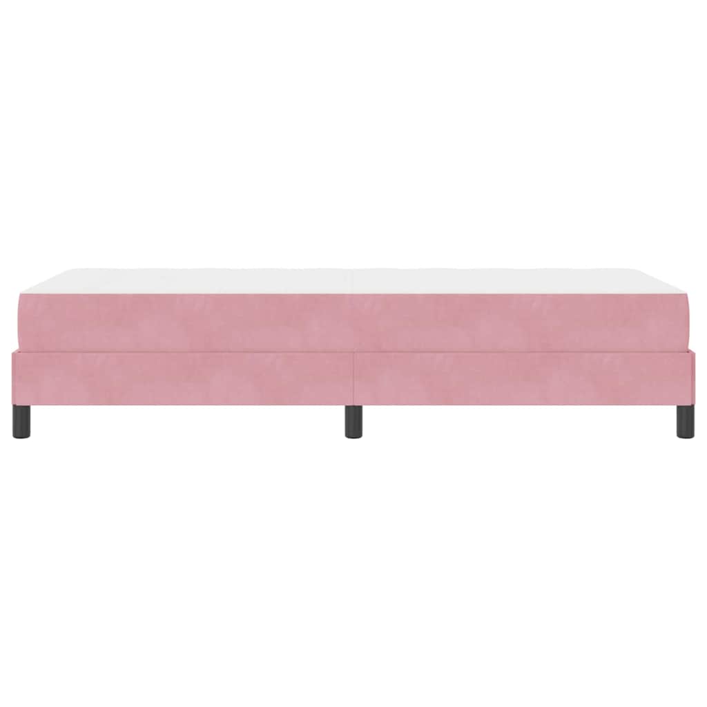 vidaXL Κρεβάτι box spring με στρώμα με στρώμα Ροζ 100 x 200 cm Βελούδο