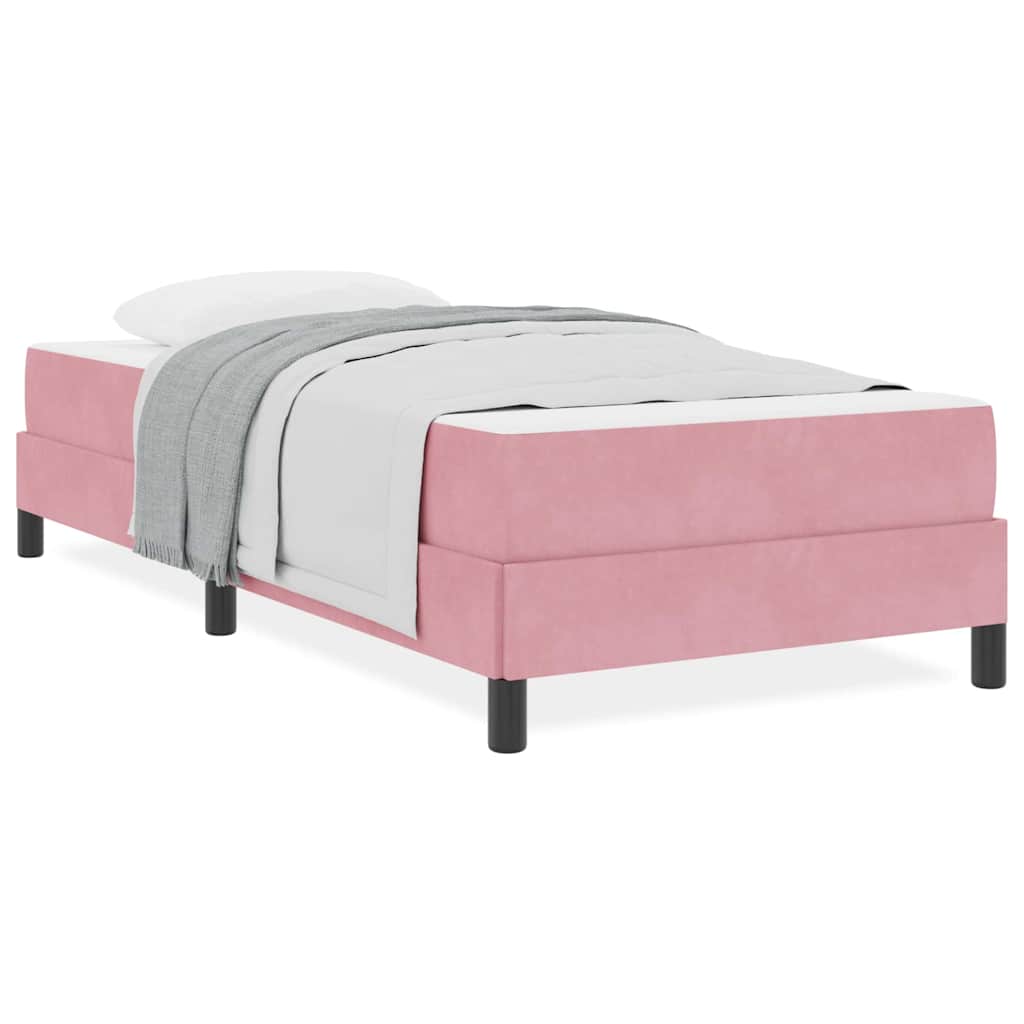 vidaXL Κρεβάτι box spring με στρώμα με στρώμα Ροζ 100 x 200 cm Βελούδο