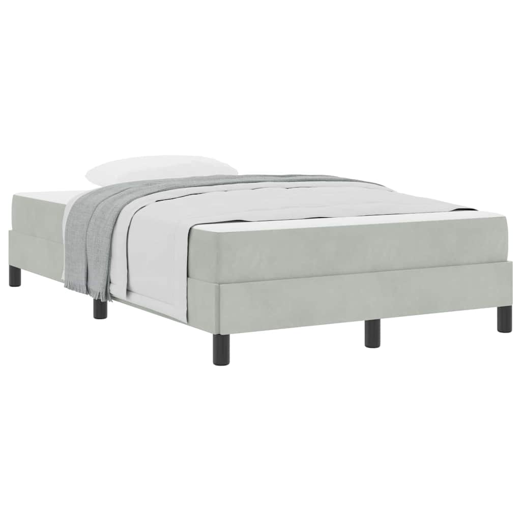 vidaXL Κρεβάτι box spring με στρώμα Ανοιχτό γκρι 120 x 190 cm Βελούδο