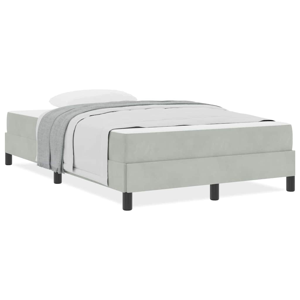 vidaXL Κρεβάτι box spring με στρώμα Ανοιχτό γκρι 120 x 190 cm Βελούδο
