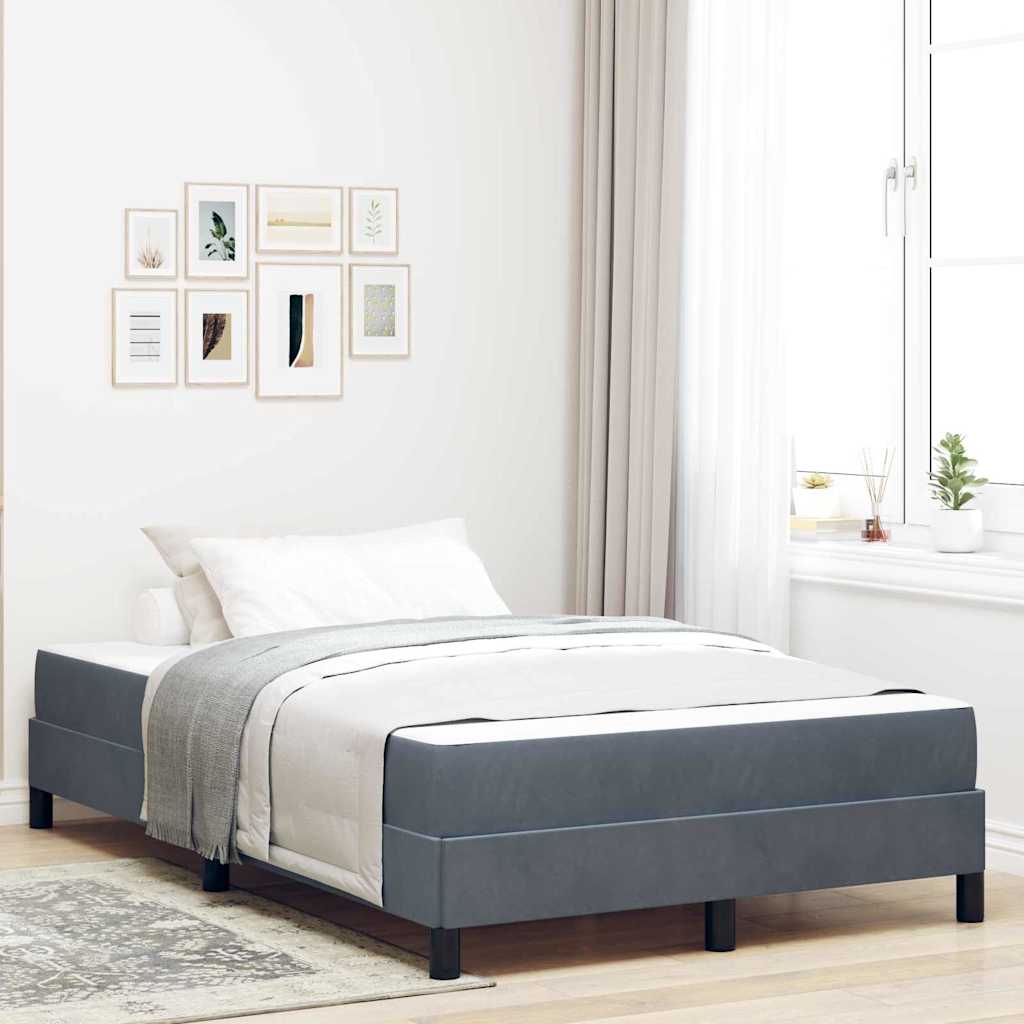 vidaXL Κρεβάτι box spring με στρώμα Σκούρο Γκρι 120 x 190 cm Βελούδο