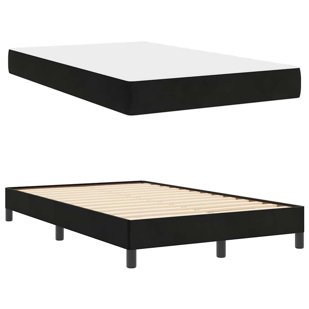 vidaXL Κρεβάτι box spring με στρώμα Μαύρο 120 x 190 cm Βελούδο