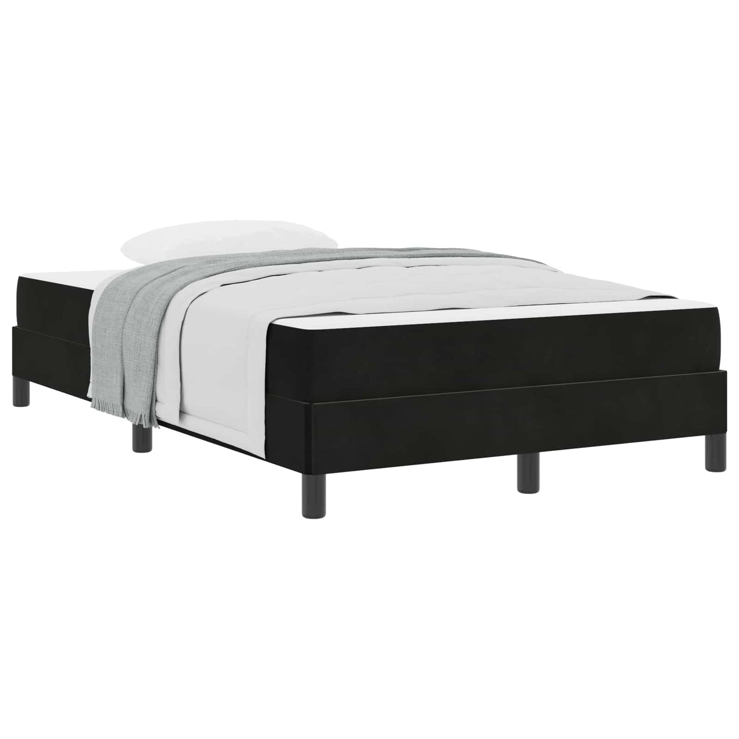 vidaXL Κρεβάτι box spring με στρώμα Μαύρο 120 x 190 cm Βελούδο