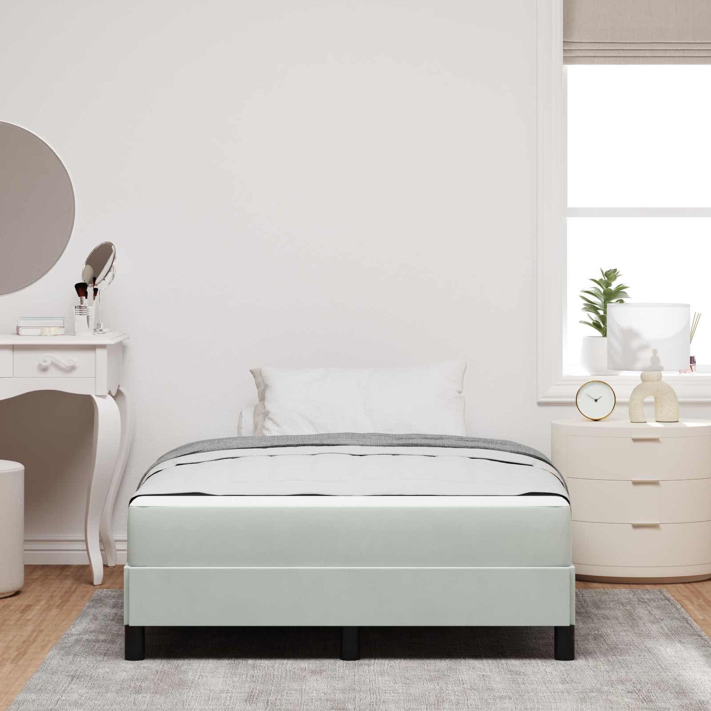 vidaXL Κρεβάτι box spring με στρώμα Ανοιχτό γκρι 120 x 200 cm Βελούδο