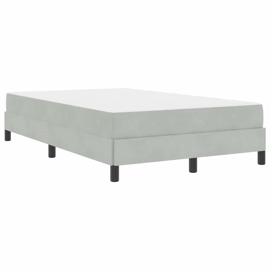 vidaXL Κρεβάτι box spring με στρώμα Ανοιχτό γκρι 120 x 200 cm Βελούδο