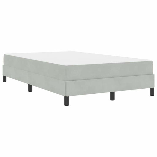 vidaXL Κρεβάτι box spring με στρώμα Ανοιχτό γκρι 120 x 200 cm Βελούδο