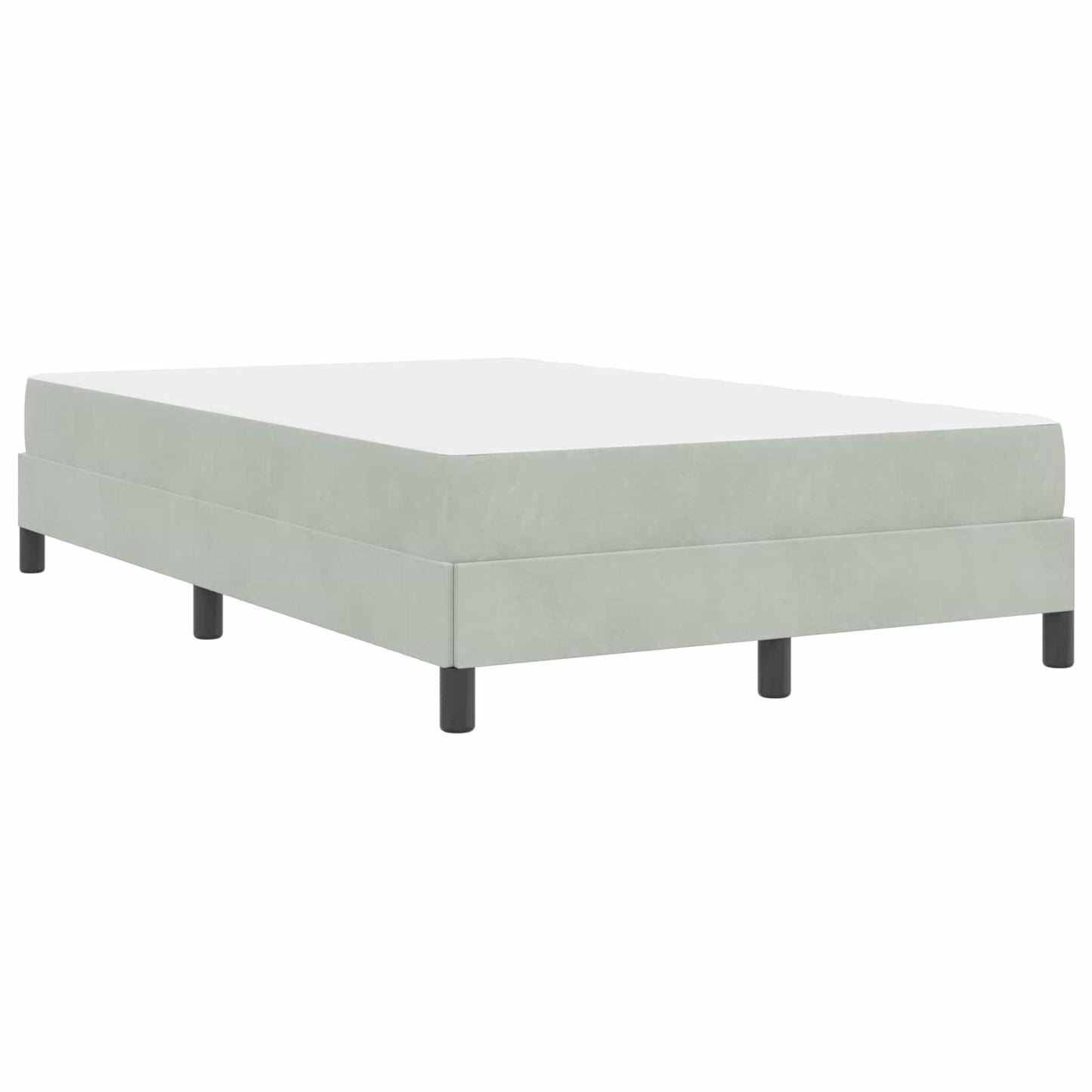 vidaXL Κρεβάτι box spring με στρώμα Ανοιχτό γκρι 120 x 200 cm Βελούδο