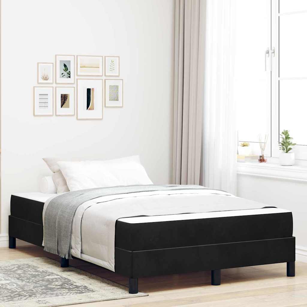 vidaXL Κρεβάτι box spring με στρώμα Μαύρο 120 x 200 cm Βελούδο
