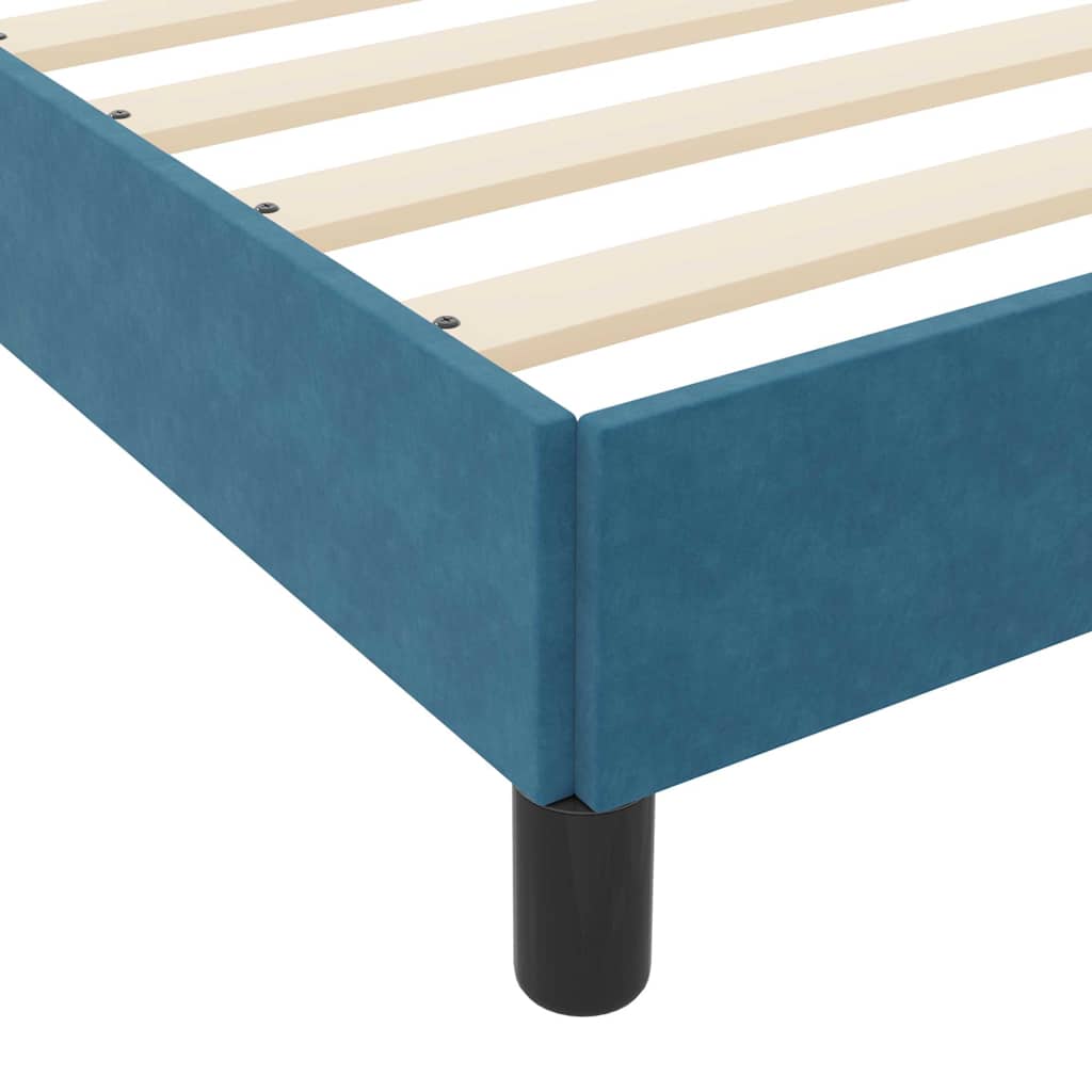 vidaXL Κρεβάτι box spring με στρώμα Σκούρο Μπλε 120 x 200 cm Βελούδο