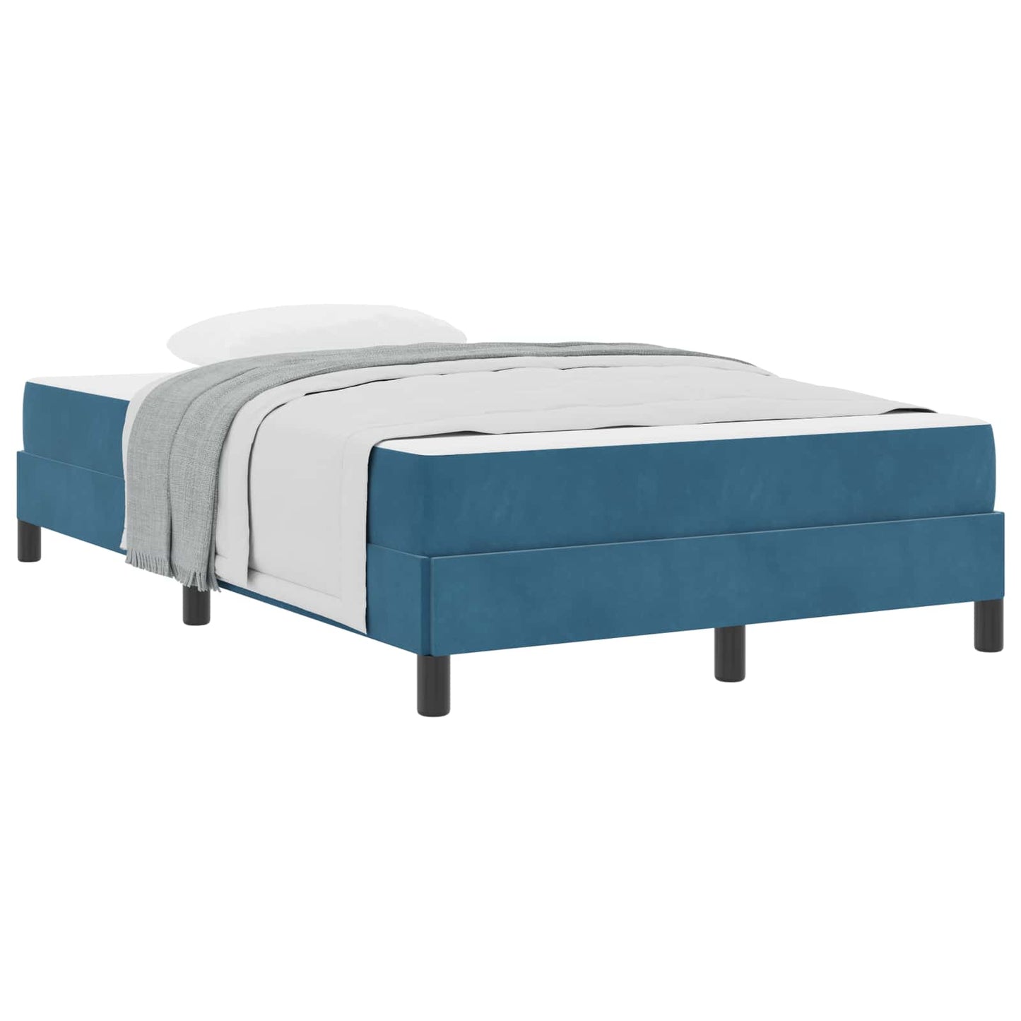 vidaXL Κρεβάτι box spring με στρώμα Σκούρο Μπλε 120 x 200 cm Βελούδο