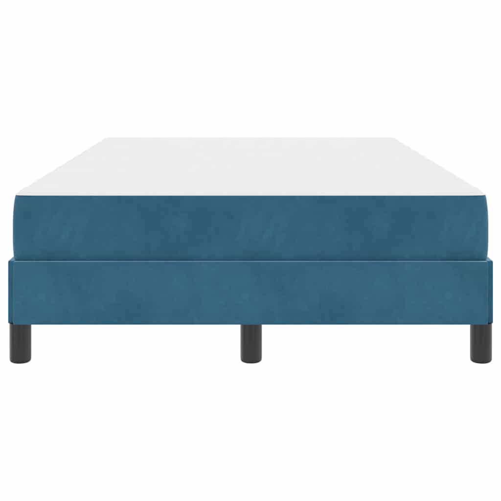 vidaXL Κρεβάτι box spring με στρώμα Σκούρο Μπλε 120 x 200 cm Βελούδο