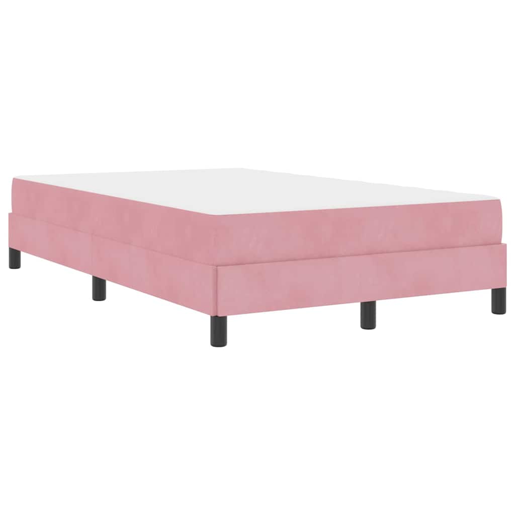 vidaXL Κρεβάτι box spring με στρώμα με στρώμα Ροζ 120 x 200 cm Βελούδο