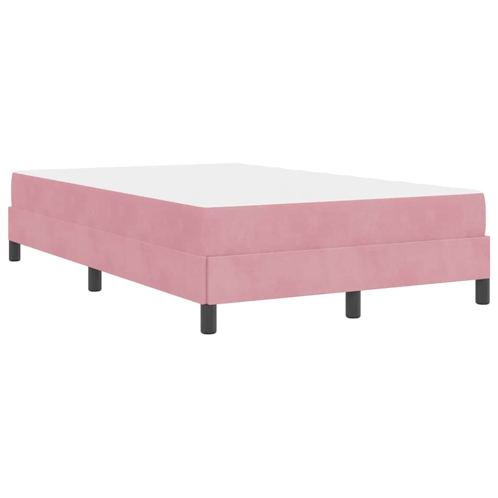 vidaXL Κρεβάτι box spring με στρώμα με στρώμα Ροζ 120 x 200 cm Βελούδο