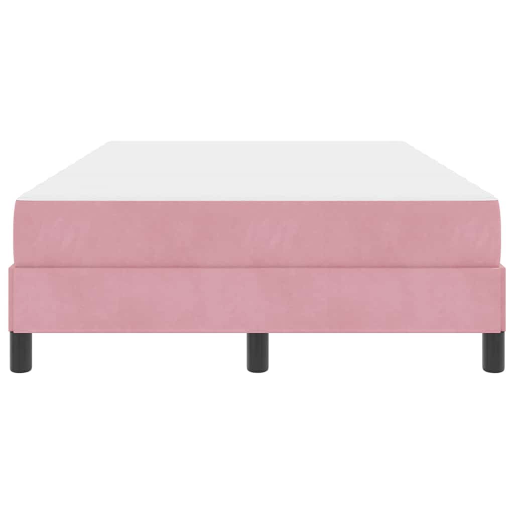 vidaXL Κρεβάτι box spring με στρώμα με στρώμα Ροζ 120 x 200 cm Βελούδο