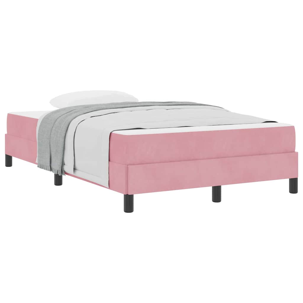 vidaXL Κρεβάτι box spring με στρώμα με στρώμα Ροζ 120 x 200 cm Βελούδο