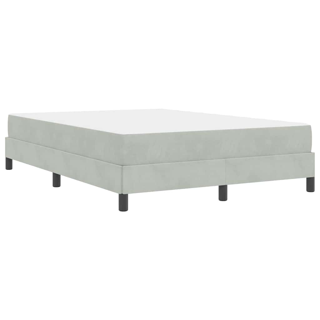 vidaXL Κρεβάτι box spring με στρώμα Ανοιχτό γκρι 140 x 190 cm Βελούδο