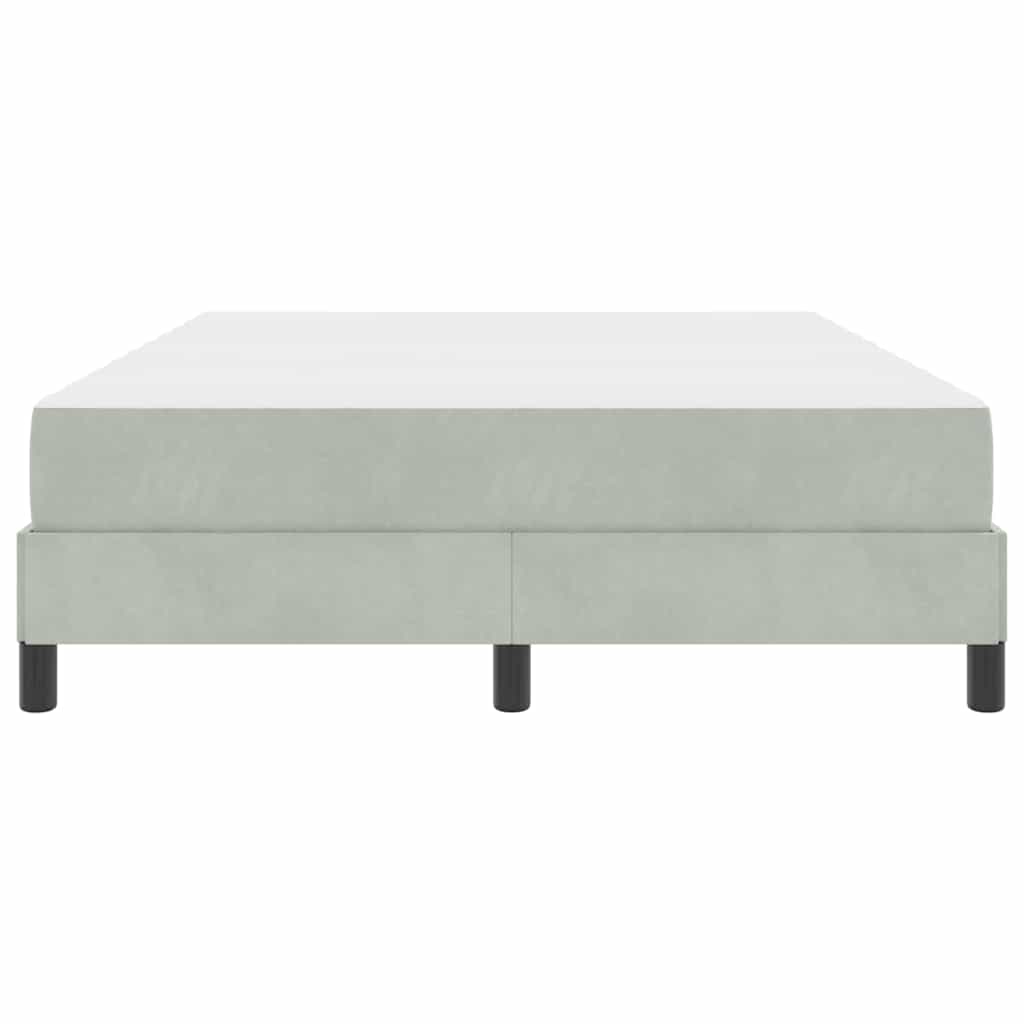 vidaXL Κρεβάτι box spring με στρώμα Ανοιχτό γκρι 140 x 190 cm Βελούδο