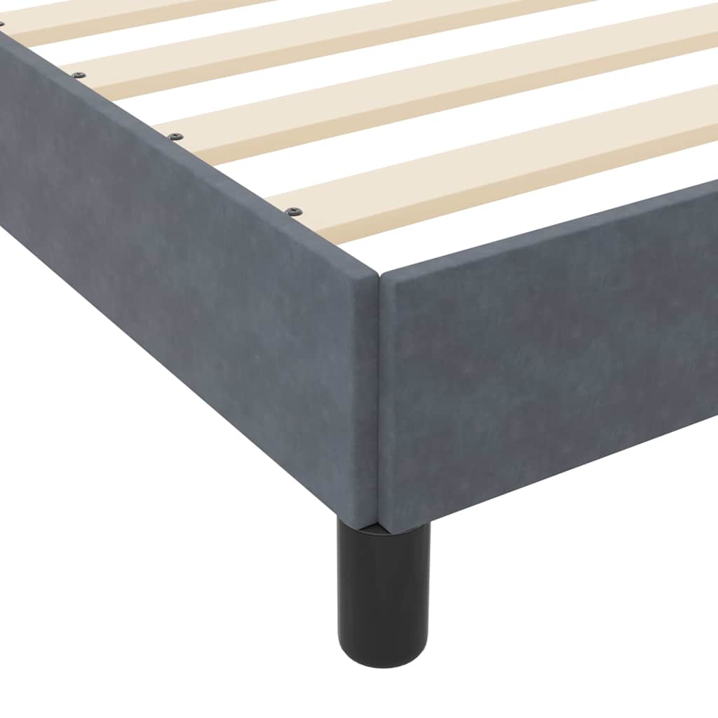 vidaXL Κρεβάτι box spring με στρώμα Σκούρο Γκρι 140 x 190 cm Βελούδο