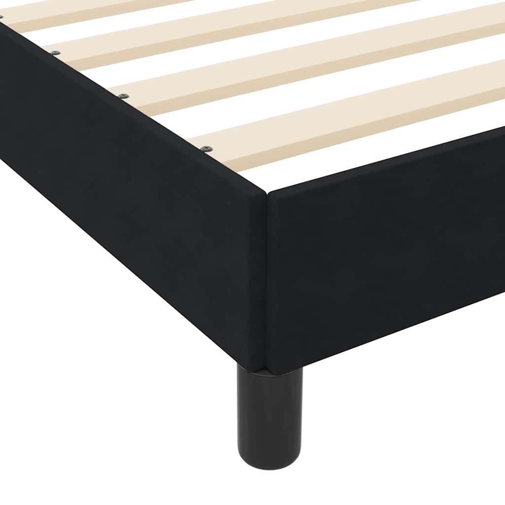 vidaXL Κρεβάτι με ελατήρια με στρώμα Μαύρο 140 x 190 cm ύφασμα