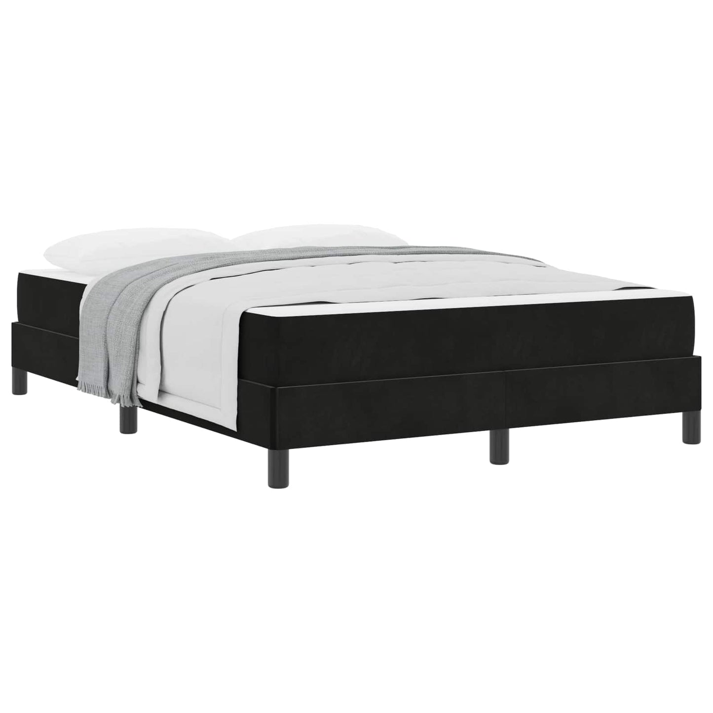 vidaXL Κρεβάτι με ελατήρια με στρώμα Μαύρο 140 x 190 cm ύφασμα