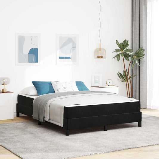 vidaXL Κρεβάτι box spring με στρώμα Μαύρο 140 x 200 cm Βελούδο