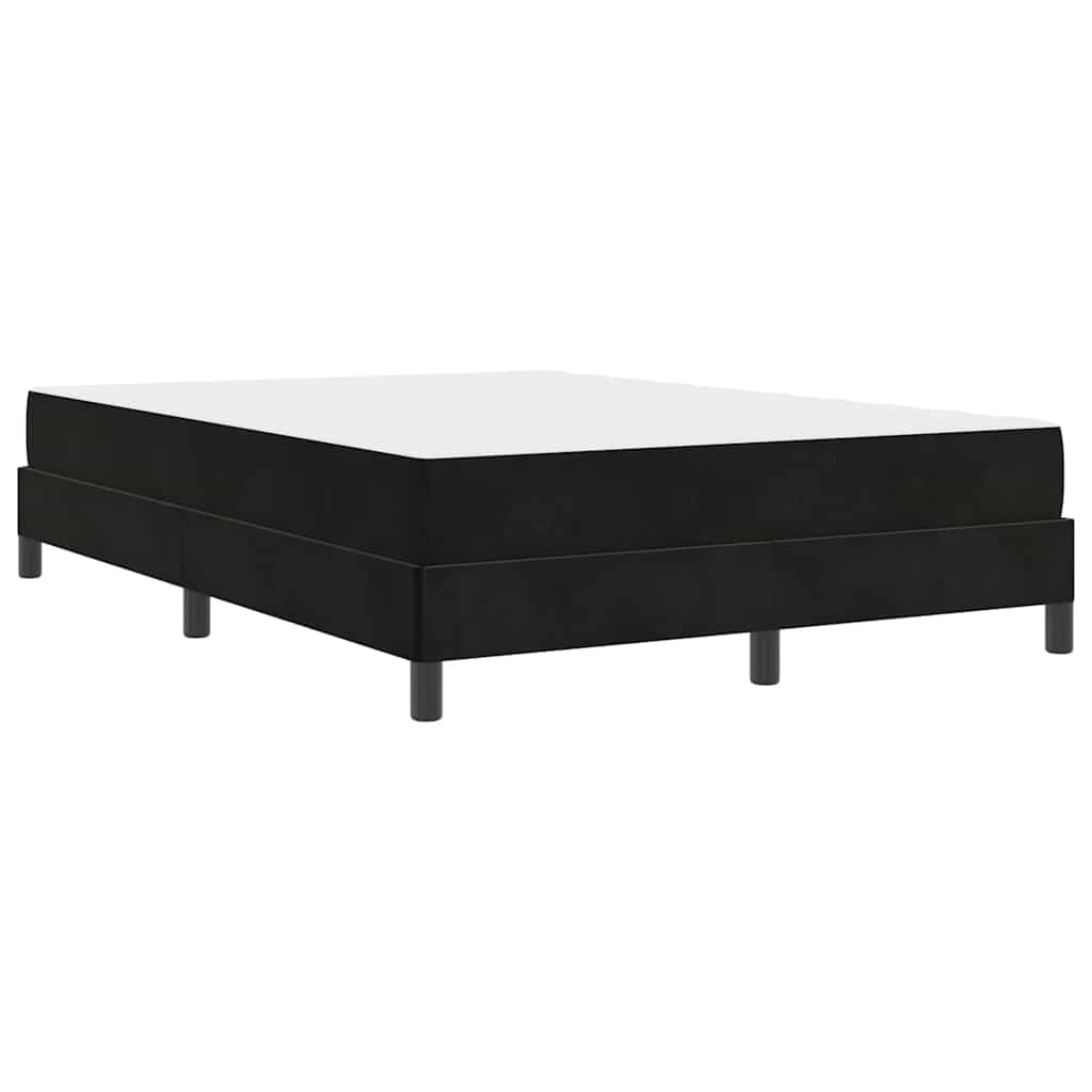 vidaXL Κρεβάτι box spring με στρώμα Μαύρο 140 x 200 cm Βελούδο
