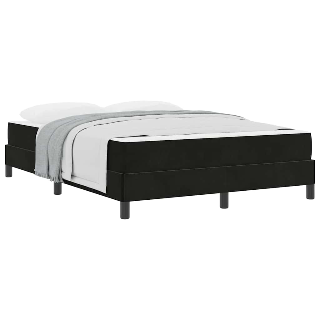 vidaXL Κρεβάτι box spring με στρώμα Μαύρο 140 x 200 cm Βελούδο