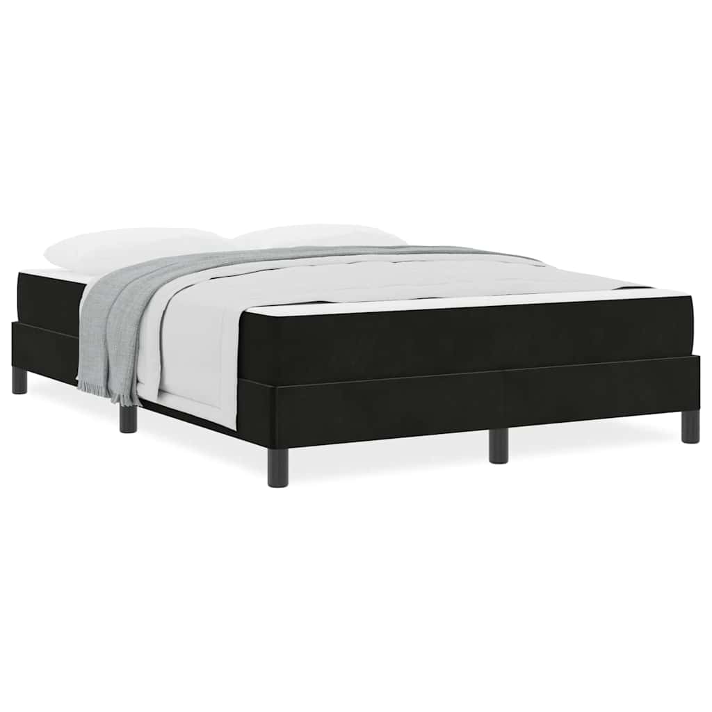 vidaXL Κρεβάτι box spring με στρώμα Μαύρο 140 x 200 cm Βελούδο