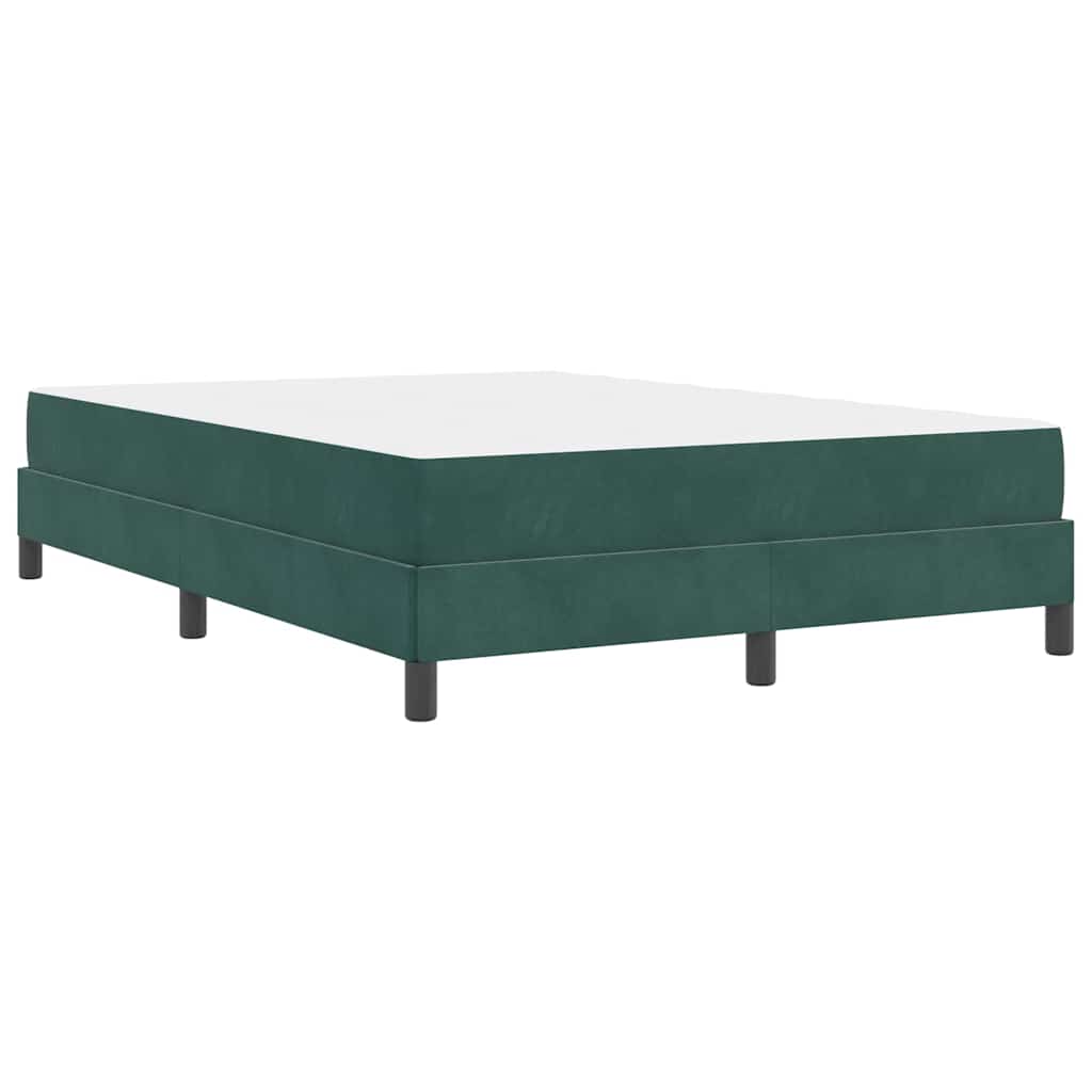 vidaXL Κρεβάτι box spring με στρώμα Σκούρο Πράσινο 140 x 200 cm