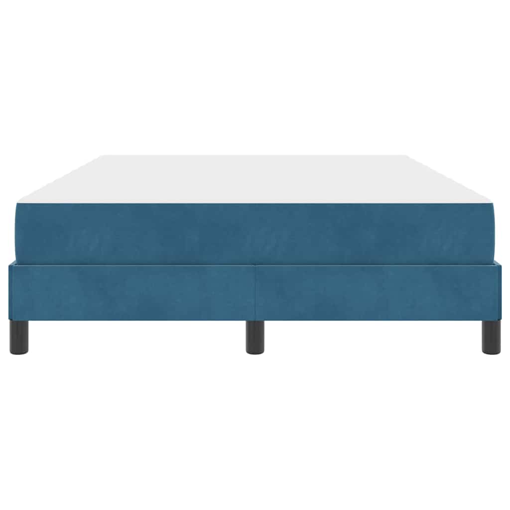 vidaXL Κρεβάτι box spring με στρώμα Σκούρο Μπλε 140 x 200 cm Βελούδο