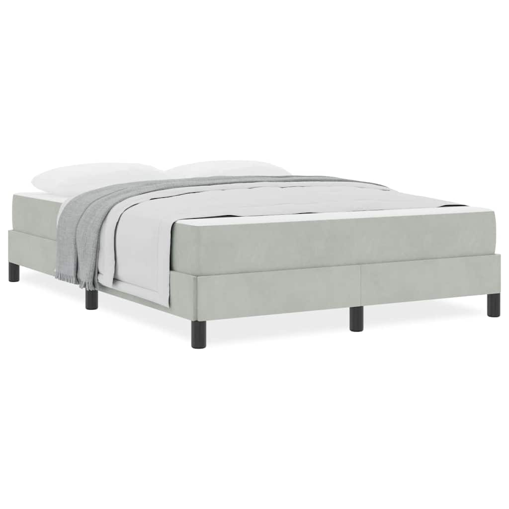 vidaXL Κρεβάτι box spring με στρώμα Ανοιχτό γκρι 160 x 200 cm Βελούδο