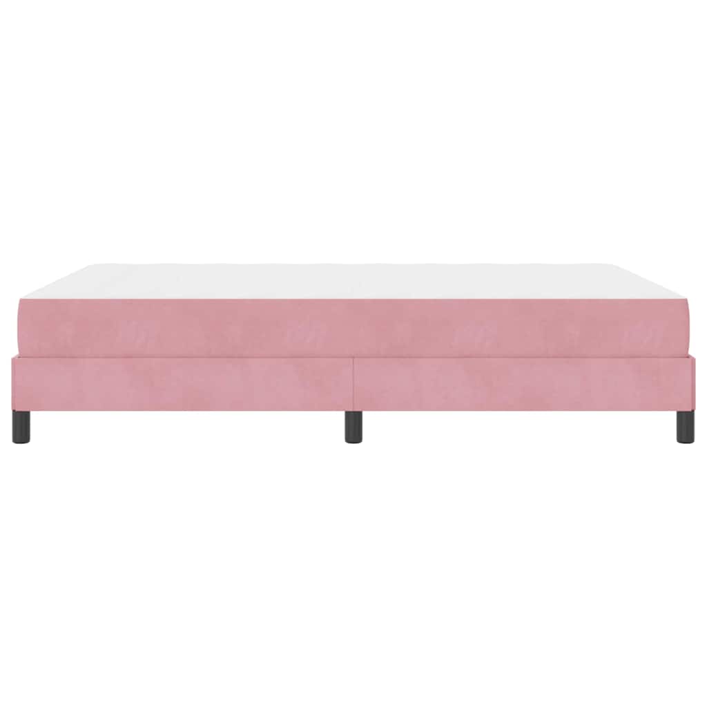 vidaXL Κρεβάτι box spring με στρώμα με στρώμα Ροζ 160 x 200 cm Βελούδο