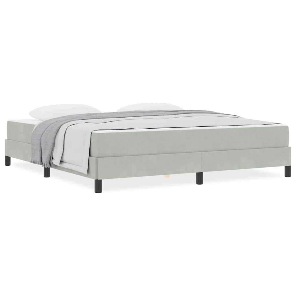vidaXL Κρεβάτι box spring με στρώμα Ανοιχτό γκρι 180 x 200 cm Βελούδο